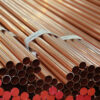 straight copper pipes