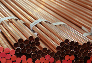 straight copper pipes